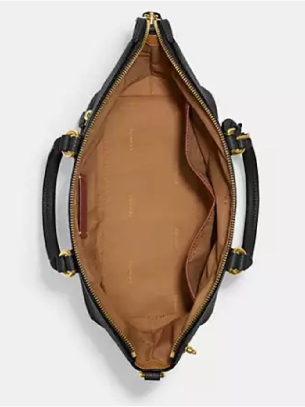 Coach Cara Satchel NWT CE741 Black Pebble - Picture 8 of 10